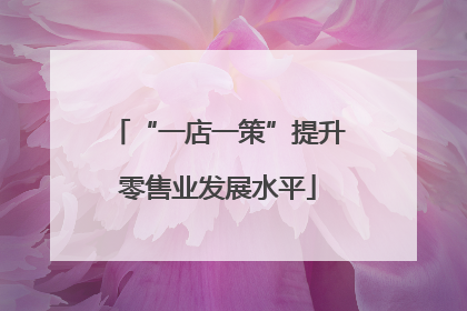 “一店一策”提升零售业发展水平