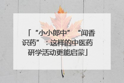“小小郎中”“闻香识药”：这样的中医药研学活动更能启蒙