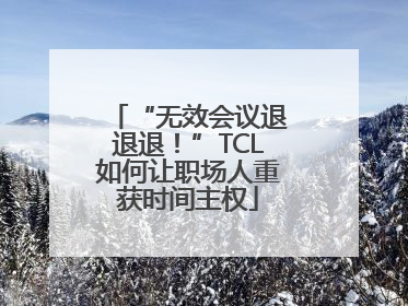 “无效会议退退退！”TCL如何让职场人重获时间主权
