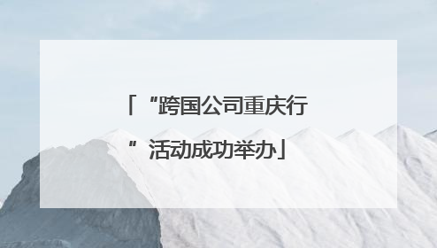 “跨国公司重庆行”活动成功举办