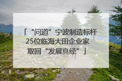 “问道”宁波制造标杆 25位临海大田企业家取回“发展真经”