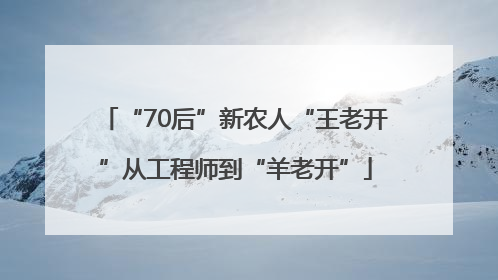 “70后”新农人“王老开”从工程师到“羊老开”