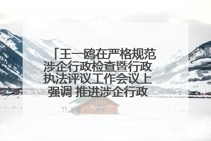 王一鸥在严格规范涉企行政检查暨行政执法评议工作会议上强调 推进涉企行政检查质效大幅提升