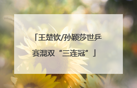 王楚钦/孙颖莎世乒赛混双“三连冠”