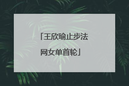 王欣瑜止步法网女单首轮