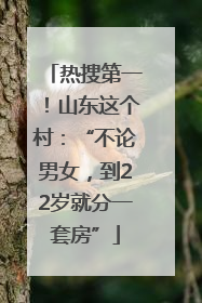热搜第一！山东这个村：“不论男女，到22岁就分一套房”