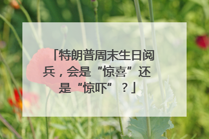 特朗普周末生日阅兵，会是“惊喜”还是“惊吓”？