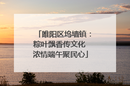 睢阳区坞墙镇：粽叶飘香传文化 浓情端午聚民心