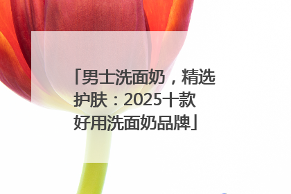 男士洗面奶，精选护肤：2025十款好用洗面奶品牌