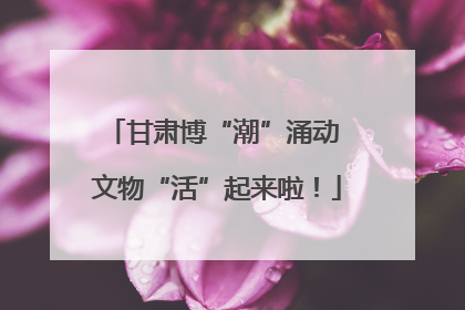 甘肃博“潮”涌动 文物“活”起来啦！