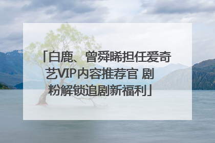 白鹿、曾舜晞担任爱奇艺VIP内容推荐官 剧粉解锁追剧新福利