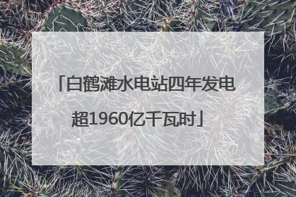 白鹤滩水电站四年发电超1960亿千瓦时