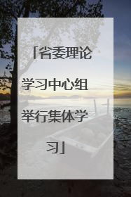 省委理论学习中心组举行集体学习