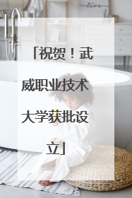 祝贺！武威职业技术大学获批设立