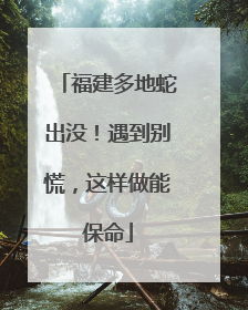 福建多地蛇出没！遇到别慌，这样做能保命