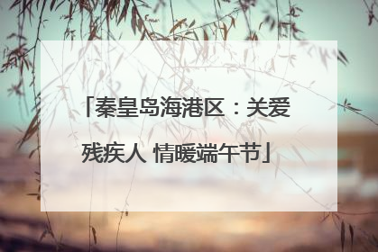 秦皇岛海港区：关爱残疾人 情暖端午节