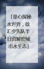 童心探秘水世界，徐汇少先队半日营解密城市水生态