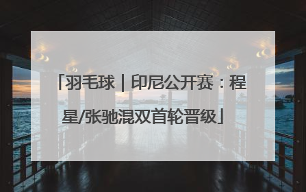 羽毛球｜印尼公开赛：程星/张驰混双首轮晋级