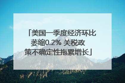 美国一季度经济环比萎缩0.2% 关税政策不确定性拖累增长