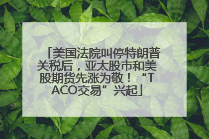 美国法院叫停特朗普关税后，亚太股市和美股期货先涨为敬！“TACO交易”兴起