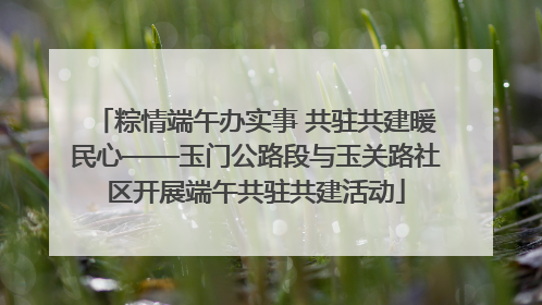 粽情端午办实事 共驻共建暖民心——玉门公路段与玉关路社区开展端午共驻共建活动