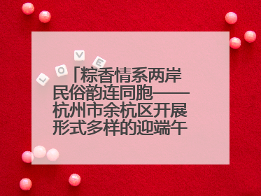 粽香情系两岸 民俗韵连同胞——杭州市余杭区开展形式多样的迎端午联谊活动