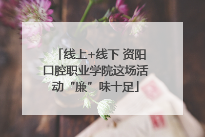 线上+线下 资阳口腔职业学院这场活动“廉”味十足