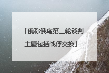 俄称俄乌第三轮谈判主题包括战俘交换
