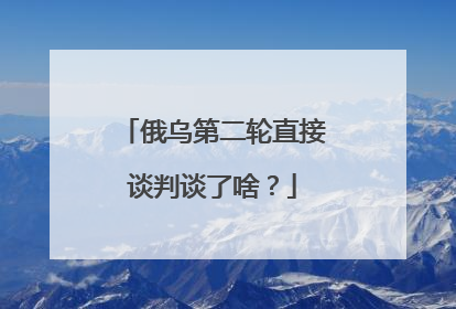 俄乌第二轮直接谈判谈了啥？