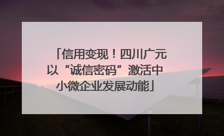 信用变现！四川广元以“诚信密码”激活中小微企业发展动能