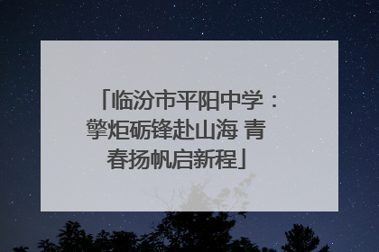 临汾市平阳中学：擎炬砺锋赴山海 青春扬帆启新程