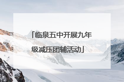 临泉五中开展九年级减压团辅活动