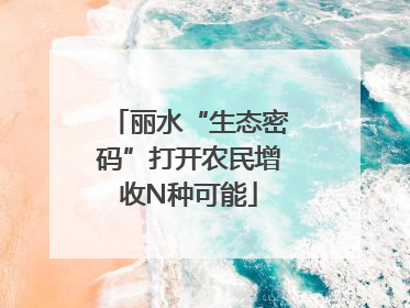丽水“生态密码”打开农民增收N种可能