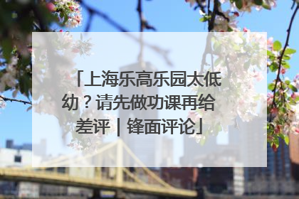 上海乐高乐园太低幼？请先做功课再给差评｜锋面评论