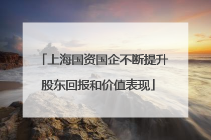 上海国资国企不断提升股东回报和价值表现