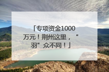 专项资金1000万元！荆州这里，“羽”众不同！
