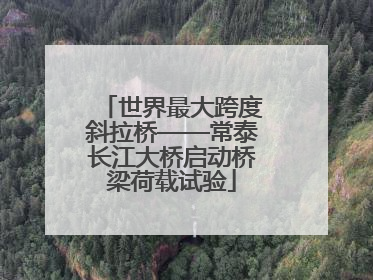 世界最大跨度斜拉桥——常泰长江大桥启动桥梁荷载试验