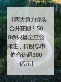 两大算力龙头合并在即！500余只基金重仓押注，持股总市值合计超380亿元