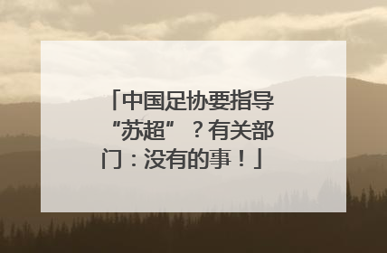 中国足协要指导“苏超”？有关部门：没有的事！