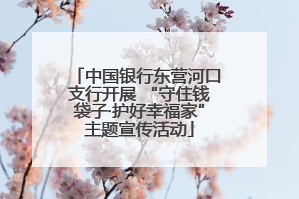 中国银行东营河口支行开展 “守住钱袋子·护好幸福家”主题宣传活动