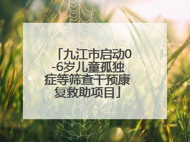 九江市启动0-6岁儿童孤独症等筛查干预康复救助项目