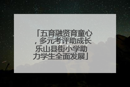 五育融贤育童心，多元考评助成长 乐山县街小学助力学生全面发展