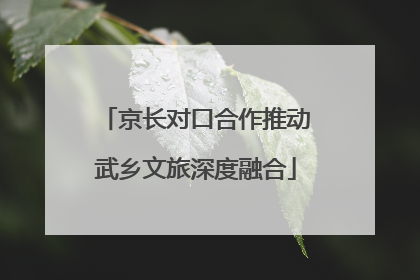 京长对口合作推动武乡文旅深度融合