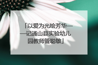 以爱为光绘芳华——记通山县实验幼儿园教师管聪敏