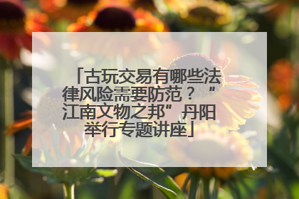 古玩交易有哪些法律风险需要防范？“江南文物之邦”丹阳举行专题讲座