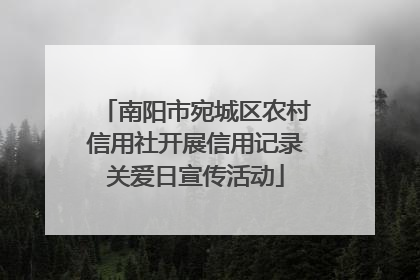 南阳市宛城区农村信用社开展信用记录关爱日宣传活动