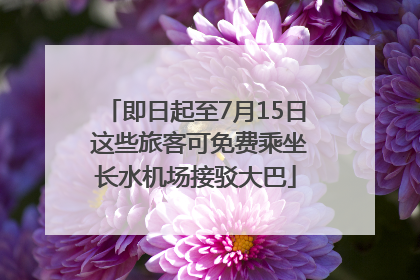 即日起至7月15日 这些旅客可免费乘坐长水机场接驳大巴