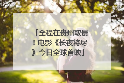全程在贵州取景！电影《长夜将尽》今日全球首映