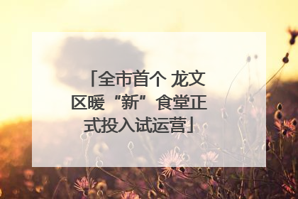 全市首个 龙文区暖“新”食堂正式投入试运营