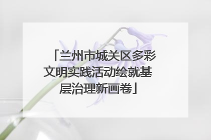兰州市城关区多彩文明实践活动绘就基层治理新画卷